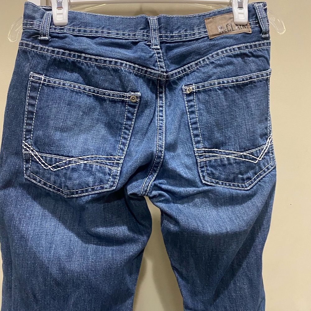 Reclaim Slim Straight Jeans Mens 31x30 Medium Wash Denim 100% Cotton Tote 0163 - Picture 5 of 13